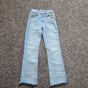 MOTHER The Insider Crop Step Fray Jeans Women's 24 Blue Light Wash Sexico Mexico